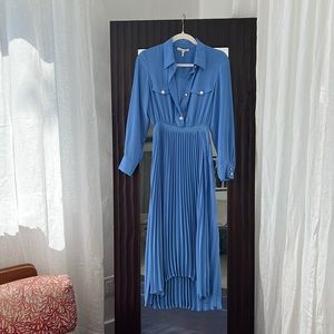 MAJE Rosana Pleated Midi Shirtdress